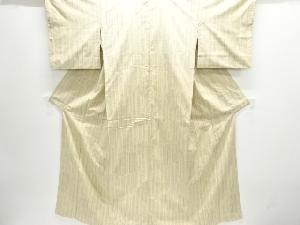 アンティーク　変わり縞模様織り出し手織り紬着物